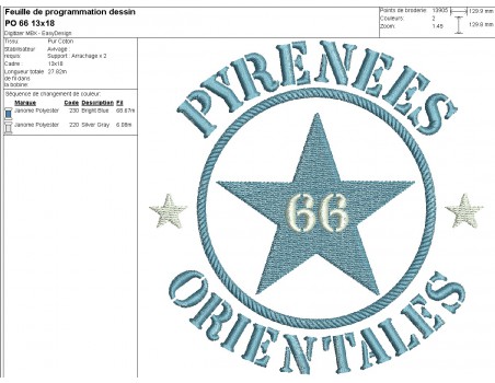 machine embroidery design department 66 of Pyrénées Orientales