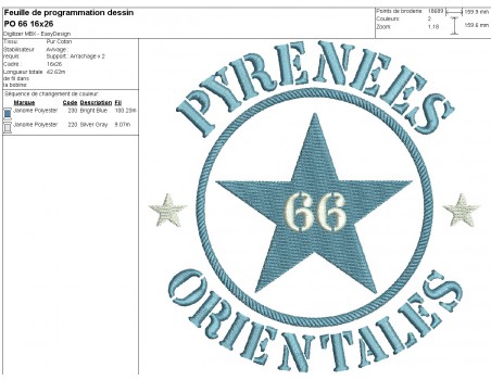 machine embroidery design department 66 of Pyrénées Orientales