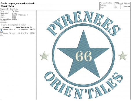 machine embroidery design department 66 of Pyrénées Orientales