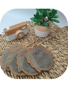 Motif de broderie machine  lingettes tête de hérisson en ITH