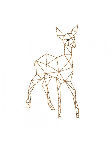 machine embroidery design geometric fawn or doe