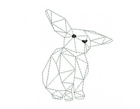 machine embroidery design geometric rabbit