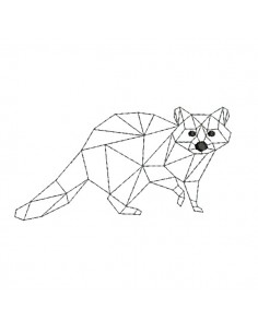 machine embroidery design geometric raccoon