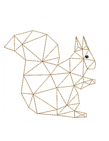 machine embroidery design geometric squirrel