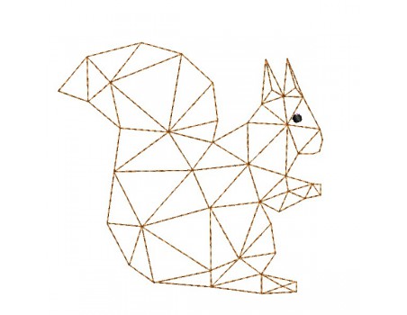 machine embroidery design geometric squirrel