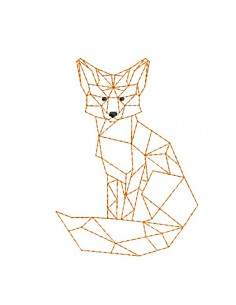 machine embroidery design geometric fox