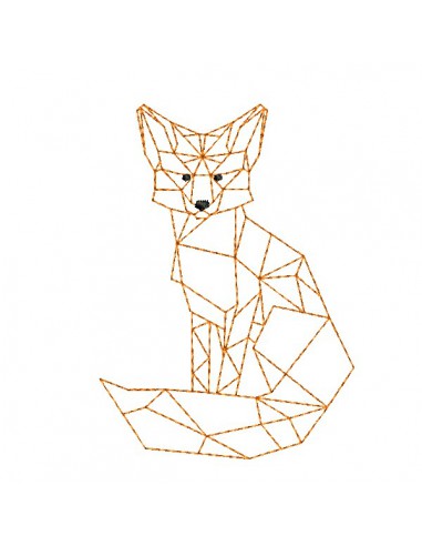 machine embroidery design geometric fox