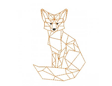 machine embroidery design geometric fox