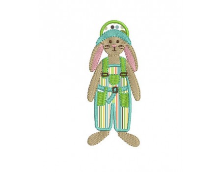 Instant download machine embroidery  rabbit boy
