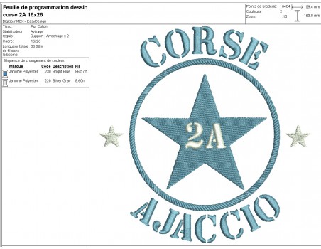 machine embroidery design department 2A  of Corse