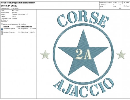 machine embroidery design department 2A  of Corse