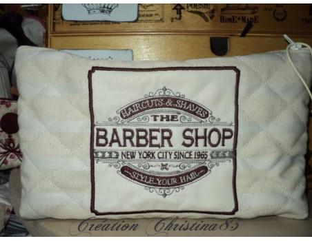 Motif de broderie machine Barber shop coiffeur homme