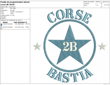 machine embroidery design department 2B  of Corse