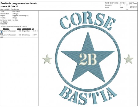 machine embroidery design department 2B  of Corse