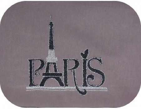 Motif de broderie machine Paris tour eiffel strass