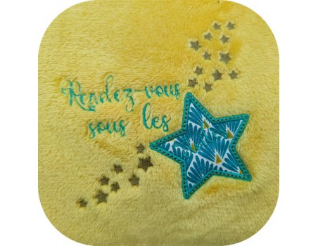 machine embroidery design under the stars