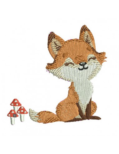 machine embroidery design forest fox