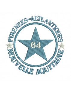 Motif de broderie  machine  étoile département 64 Pyrénées Atlantiques