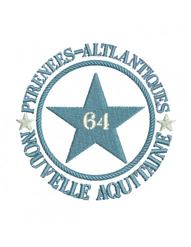 Motif de broderie  machine  étoile département 64 Pyrénées Atlantiques