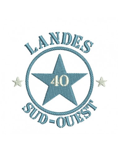 Motif de broderie  machine  étoile département 40 Landes Sud Ouest