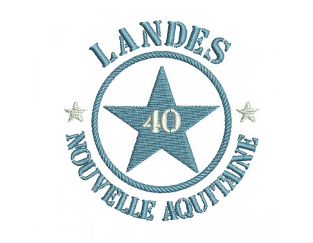 Motif de broderie  machine  étoile département 40 Landes Nouvelle Aquitaine