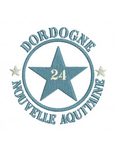 Motif de broderie  machine  étoile département 24 Dordogne