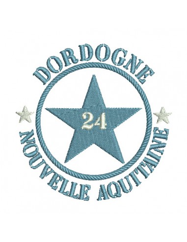 Motif de broderie  machine  étoile département 24 Dordogne