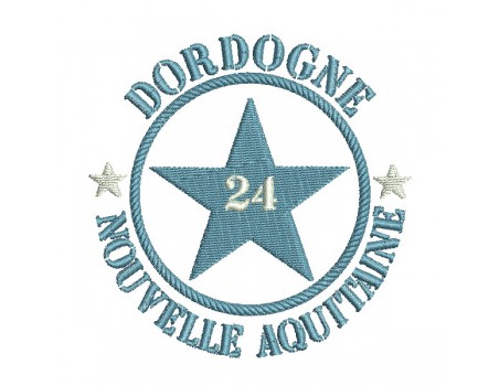 Motif de broderie  machine  étoile département 24 Dordogne