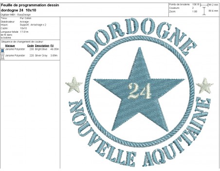 machine embroidery design department 24 of Dordogne