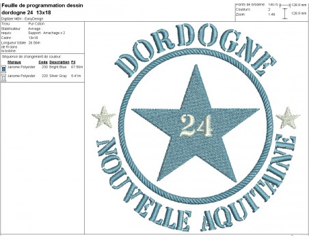 machine embroidery design department 24 of Dordogne