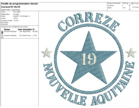 machine embroidery design department 19 of Corrèze