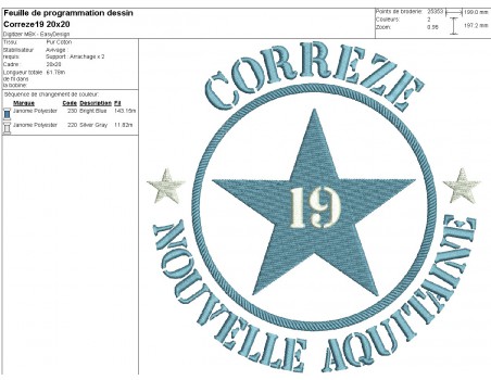 machine embroidery design department 19 of Corrèze