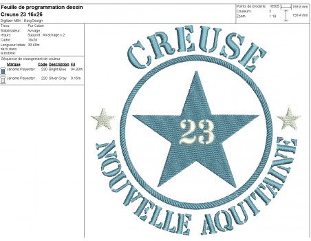 machine embroidery design department 23 of Creuse