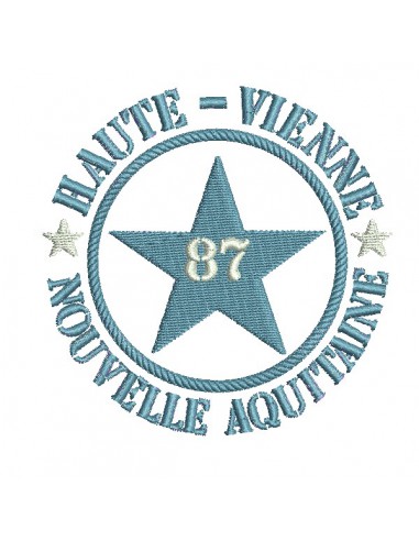 Motif de broderie  machine  étoile département 87 Haute Vienne