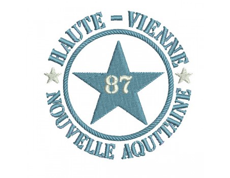 Motif de broderie  machine  étoile département 87 Haute Vienne