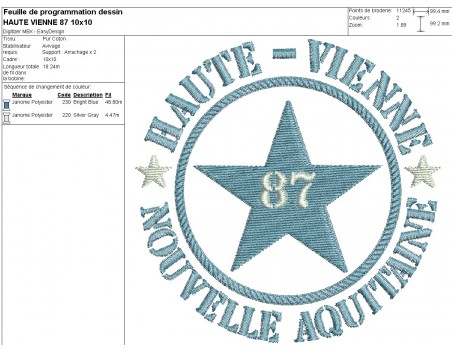 machine embroidery design department 87 of Haute - Vienne