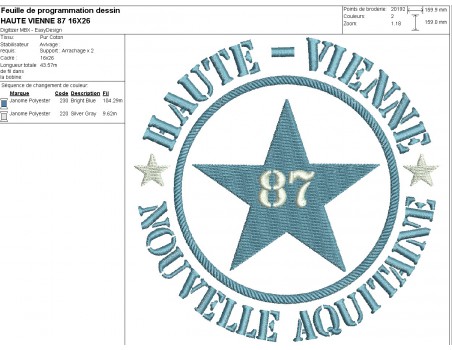 machine embroidery design department 87 of Haute - Vienne