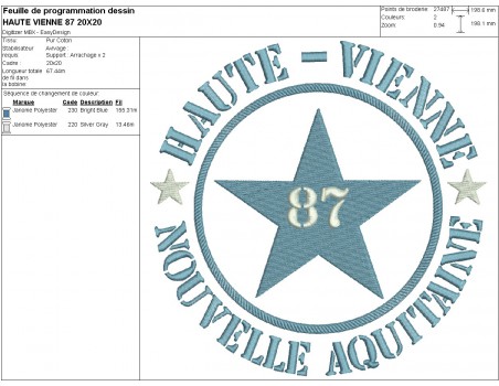 machine embroidery design department 87 of Haute - Vienne