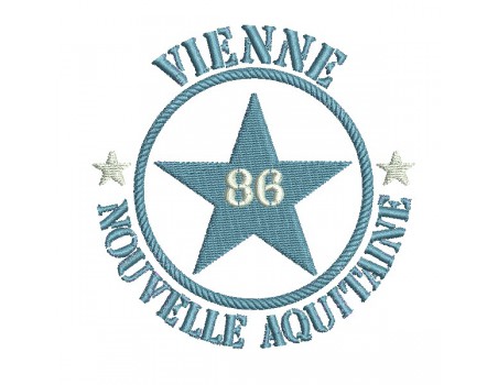 Motif de broderie  machine  étoile département 86 la Vienne