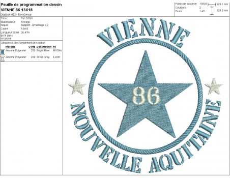 machine embroidery design department 86 of Vienne