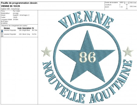 machine embroidery design department 86 of Vienne