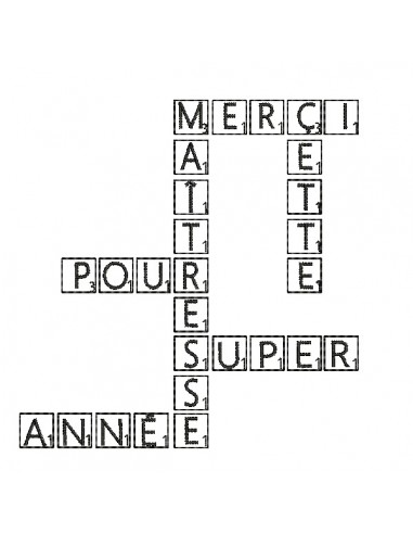 Motif de broderie machine texte   maîtresse façon scrabble