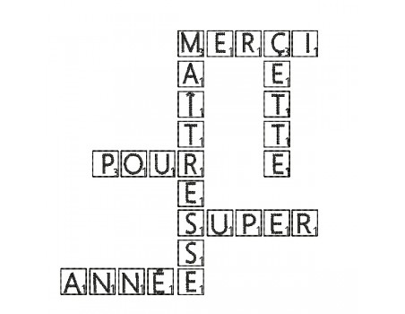 Motif de broderie machine texte   maîtresse façon scrabble