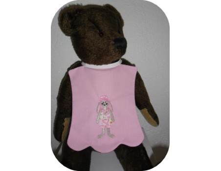 Motif de broderie machine lapin fille 