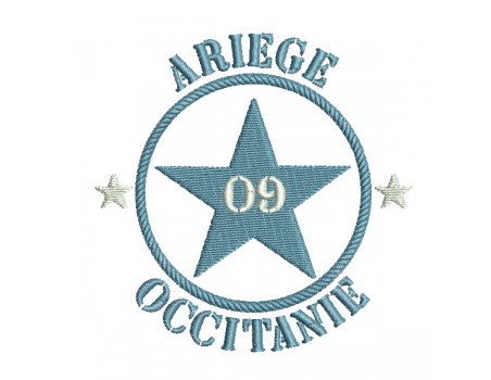 Motif de broderie  machine  étoile département 09 Ariège