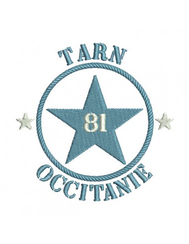 Motif de broderie  machine  étoile département 81 Tarn