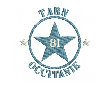 Motif de broderie  machine  étoile département 81 Tarn