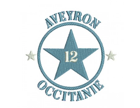 Motif de broderie  machine  étoile département 12 Aveyron