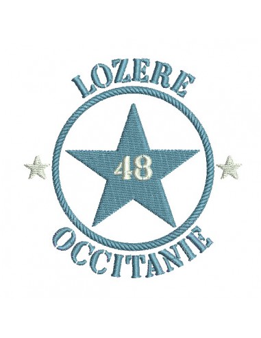 Motif de broderie  machine  étoile département 48 Lozère