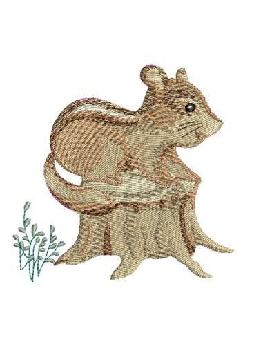 machine embroidery design forest polecat